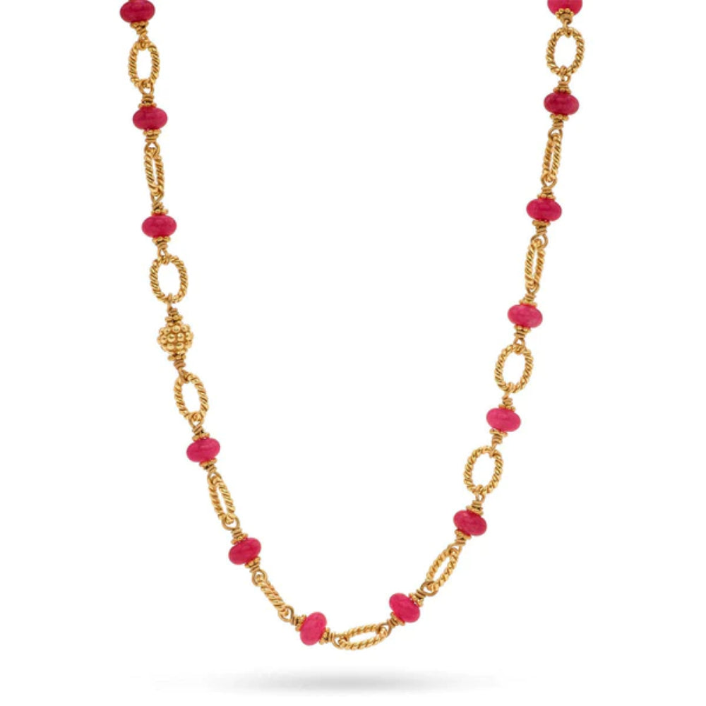 Capucine De Wulf Semi - precious Jade Bead & Chain Necklace