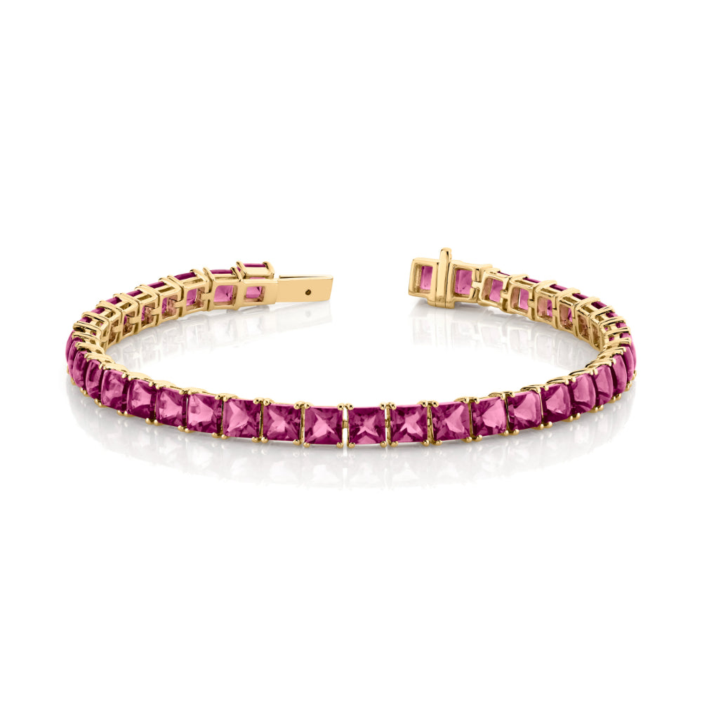 Exquisite 14k Gold Rhodolite Gemstone Bracelet for Jewelry Lovers