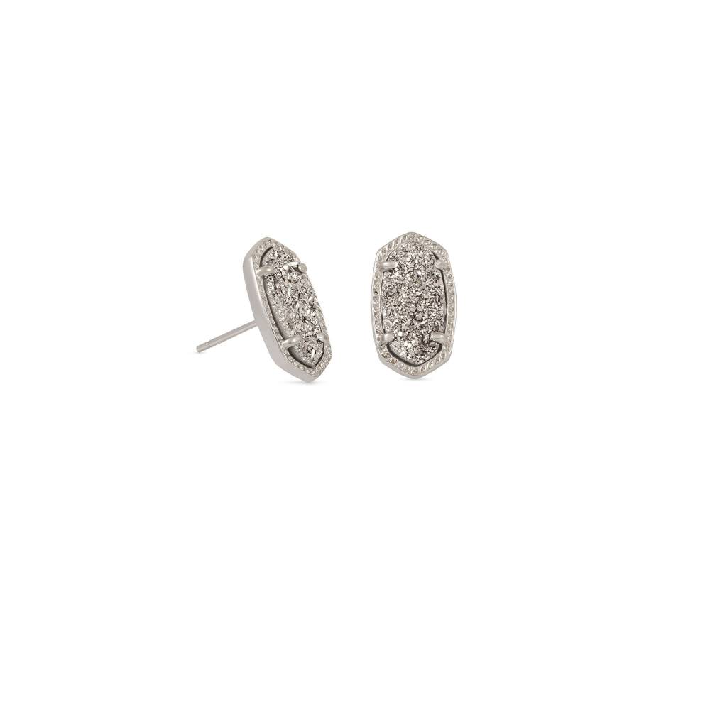 Kendra Scott Ellie Platinum Drusy Stud Earrings - A Classic Jewelry Piece for Everyday Wear