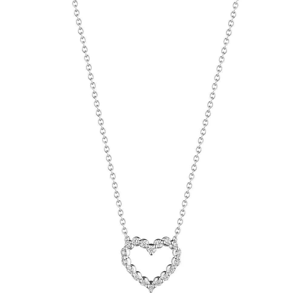 Exquisite 18k Gold Open Heart Pendant with Sparkling 0.15-Carat Diamonds by Verragio