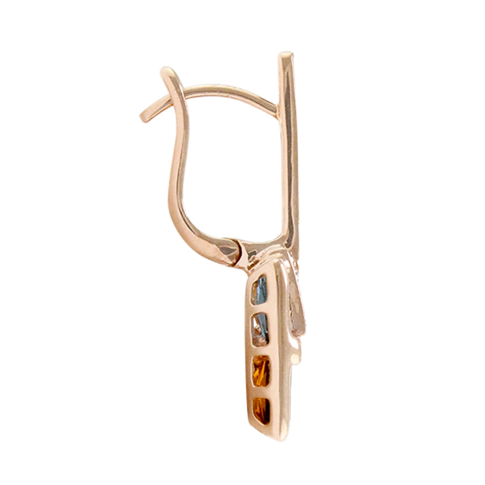 14k Rose Gold Bellarri Boulevard Multi - Color Gemstone Earrings