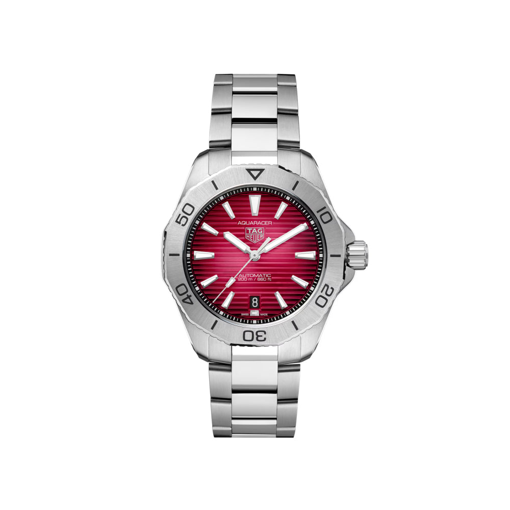 TAG Heuer 40mm Automatic Aquaracer Professional 200 Diver Watch with Ruby - Red Dial