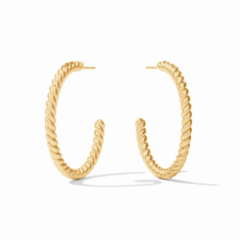 Julie Vos Golden Nassau Twisted Rope Hoop Earrings