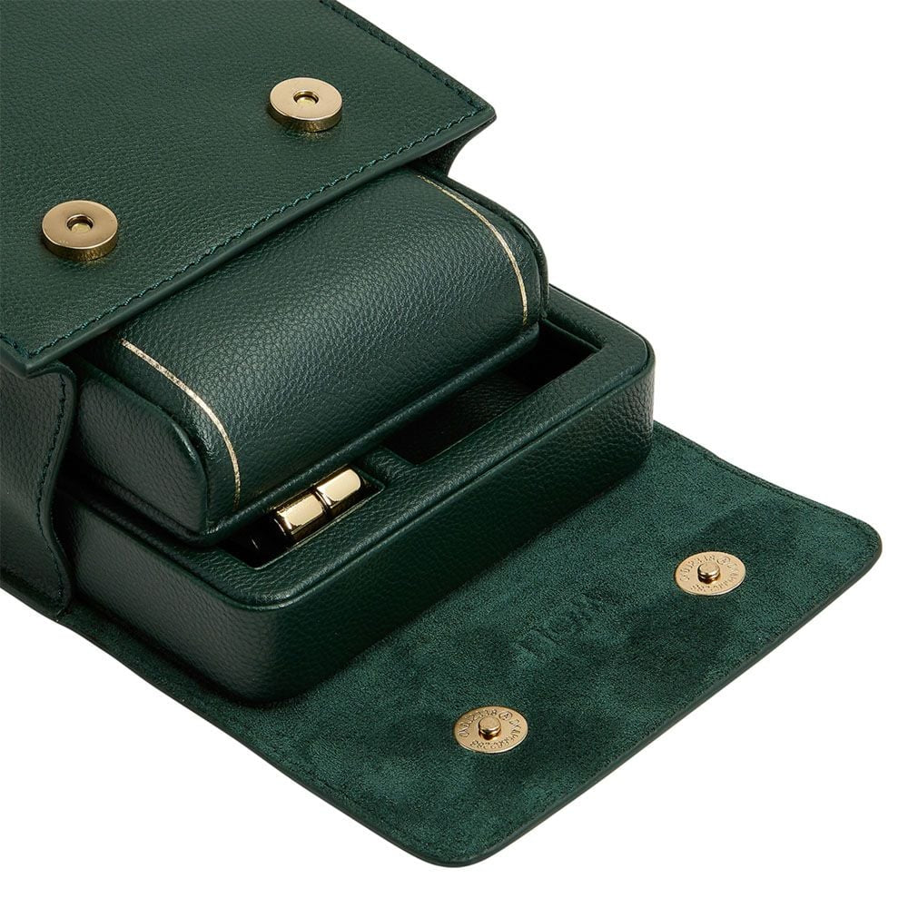 Green British Racing Style Single Travel Watch Stand by Wolf Designs for Watch Display