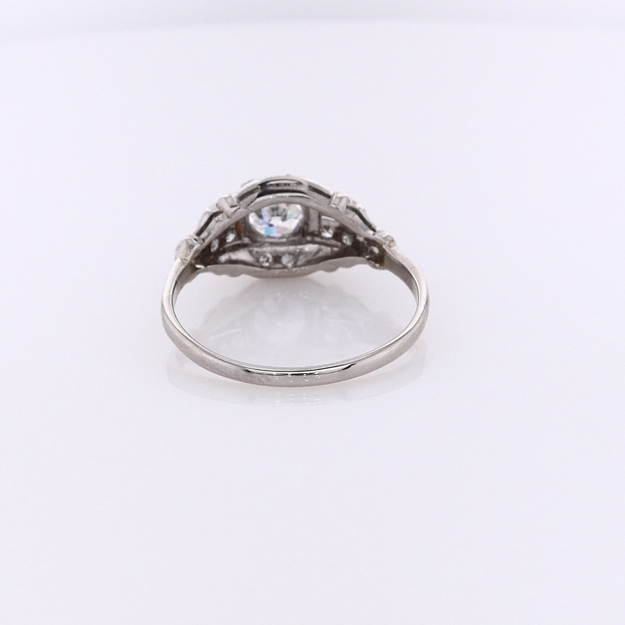Luxurious Estate Platinum Diamond Engagement Ring with Old European and Single Cut Diamonds