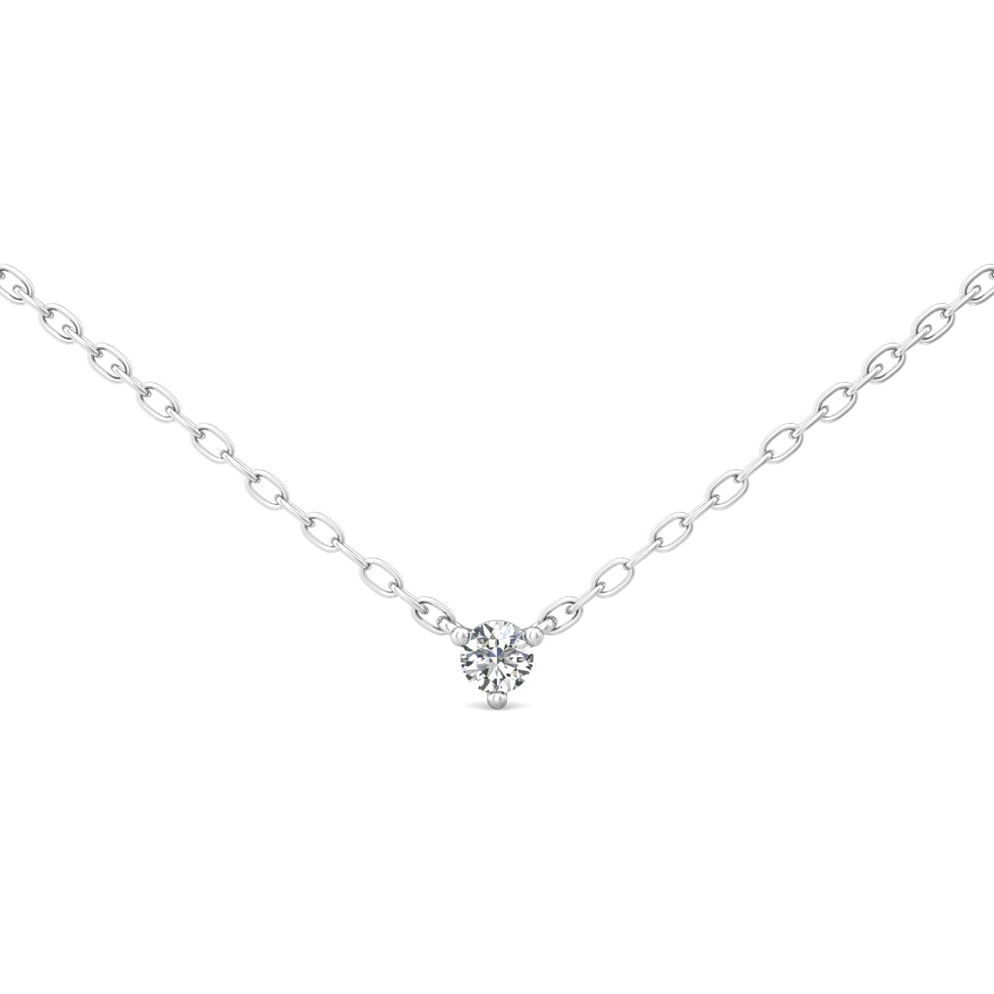 Smyth Diamond Classics Exquisite 14k Gold Single Round Diamond Solitaire Necklace Pendant