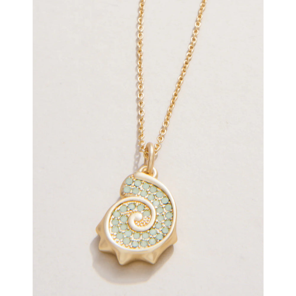Spartina 17 Sea Foam Encrusted Seashell Charm Nautilus Style Pendant Necklace