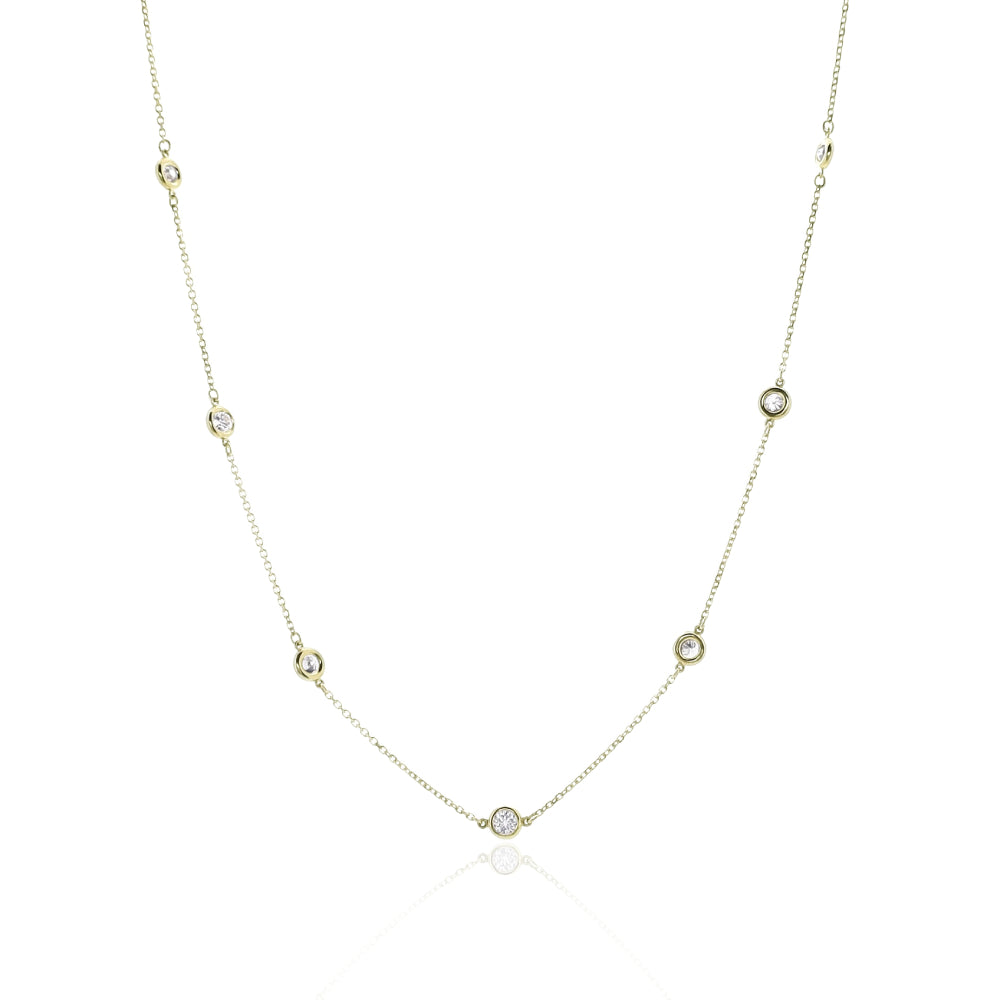 Smyth Diamond Classics 14k Gold Adjustable Diamond Necklace with Round Brilliant Cuts