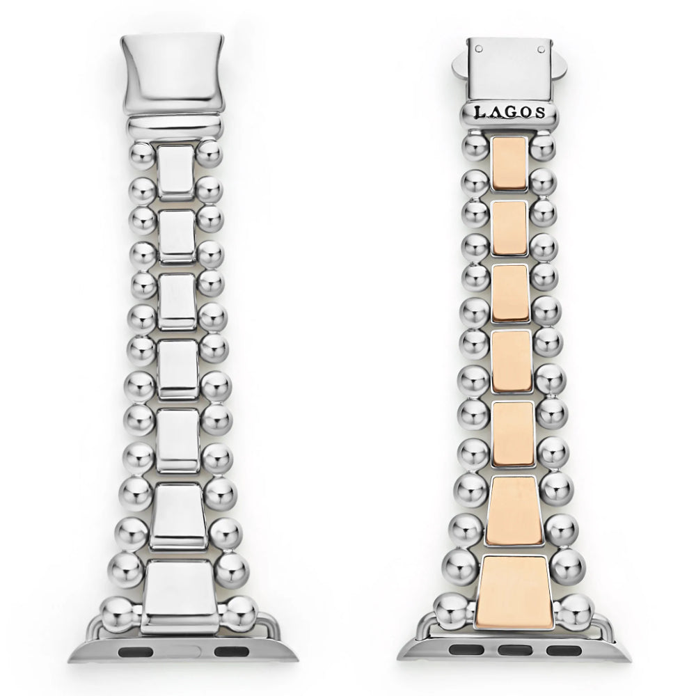 Lagos Stylish 18K Rose Gold & Stainless Steel Apple Watch Bracelet (42 - 45mm)