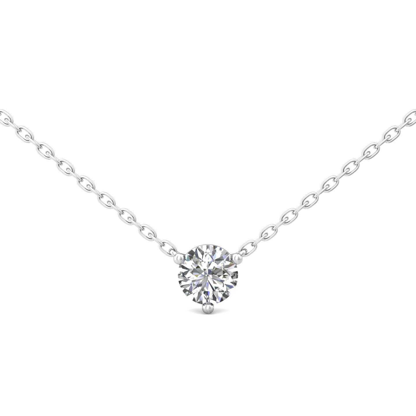 Smyth Diamond Classics Exquisite 14k Gold Single Round Diamond Solitaire Necklace Pendant