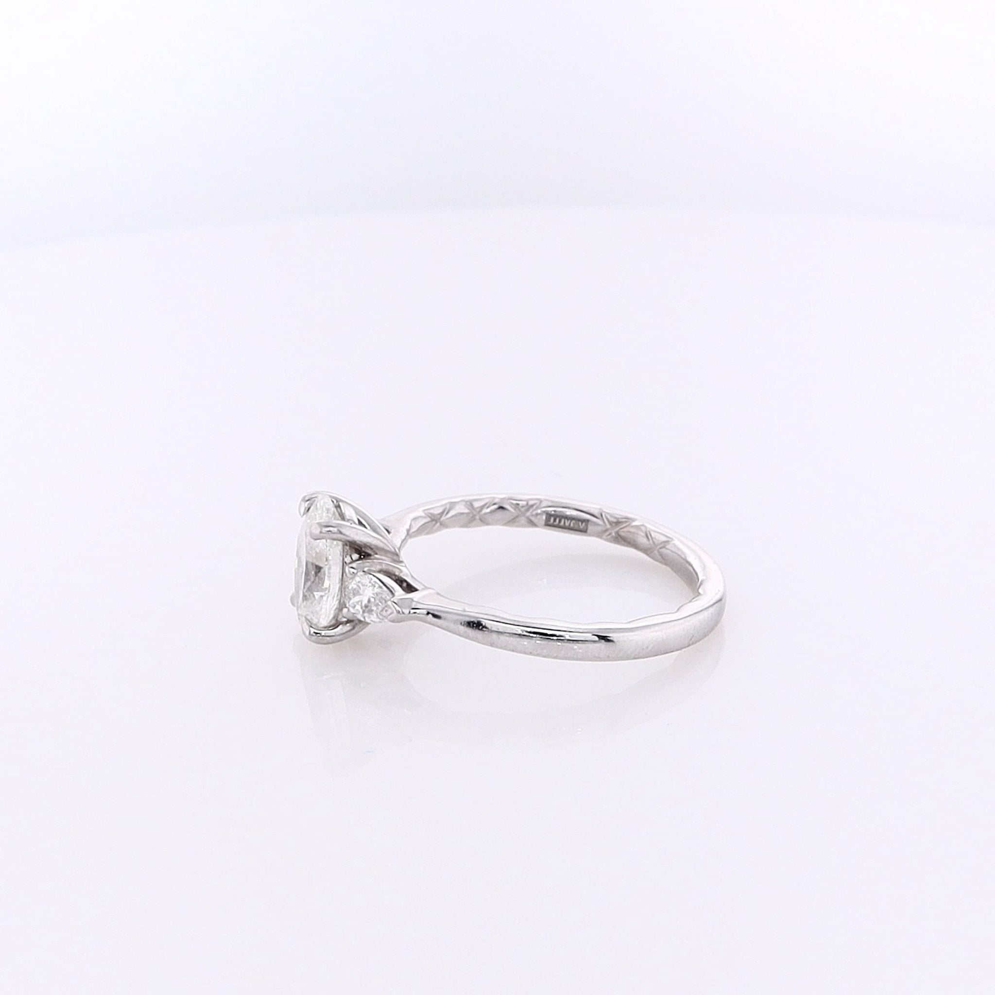 14 Karat White Gold Oval Diamond Engagement Ring by A. Jaffee