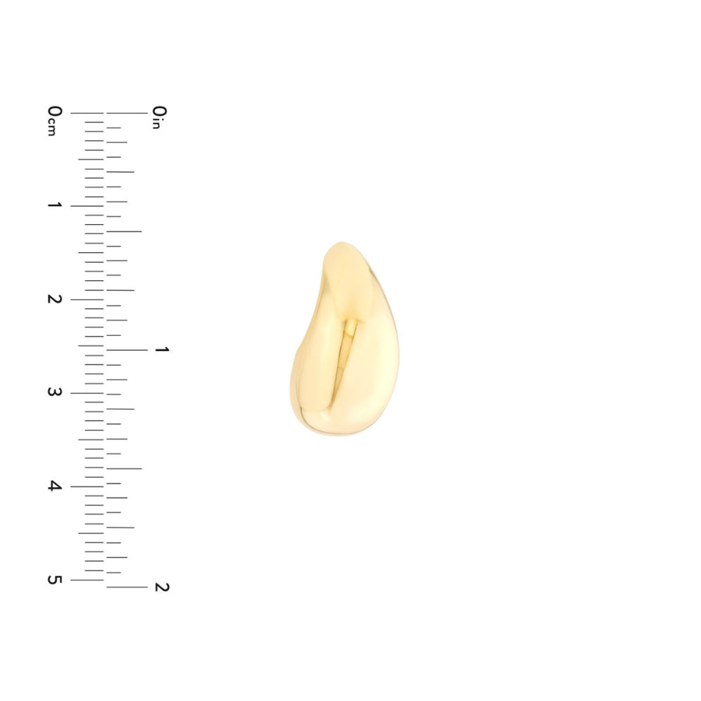 Exquisite 14k Gold Teardrop Dome Fashion Earrings for Women