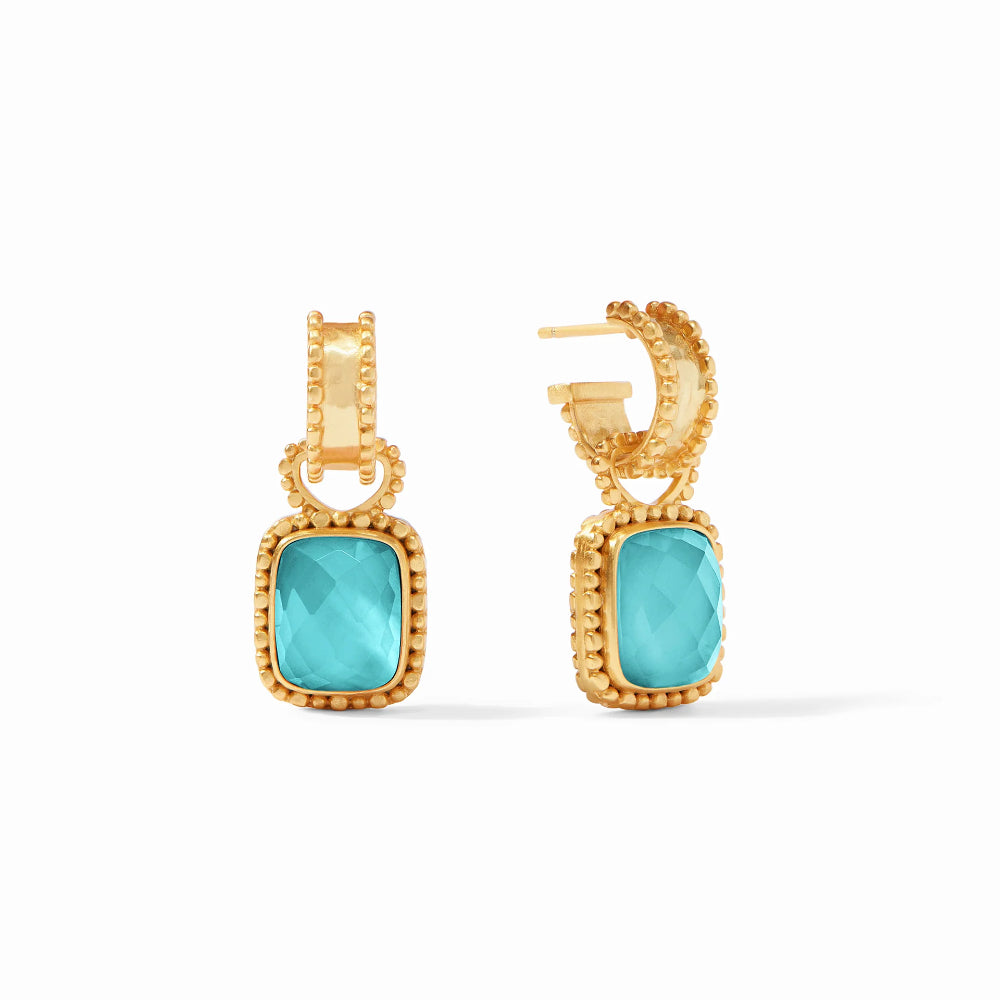 Julie Vos Marbella Reversible Hoop & Charm 24K Gold-Plated Earrings