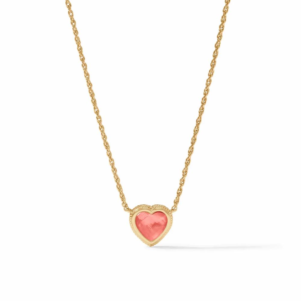 Exquisitely Delicate Julie Vos Heart-Shaped Gold-Plated Necklace