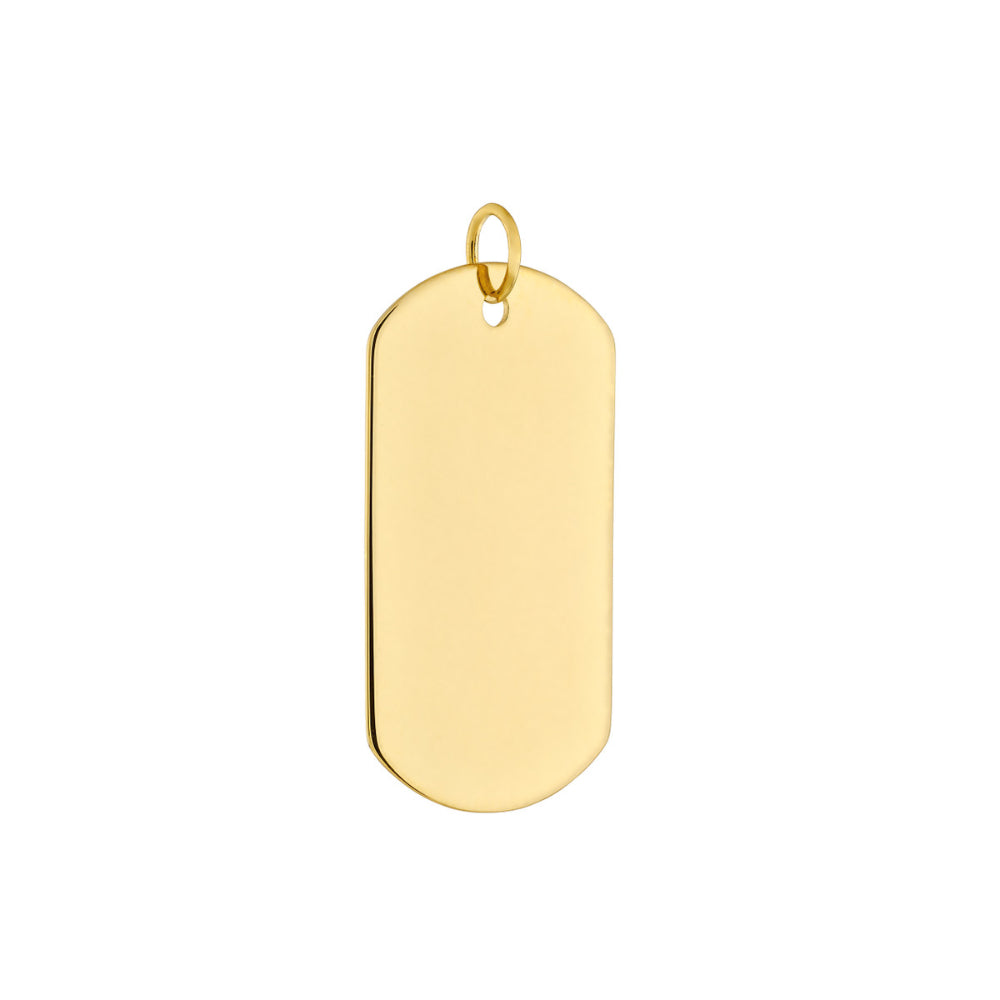 Large 14k Gold Engravable Pendant for Dog Tags - A Customizable Jewelry Piece