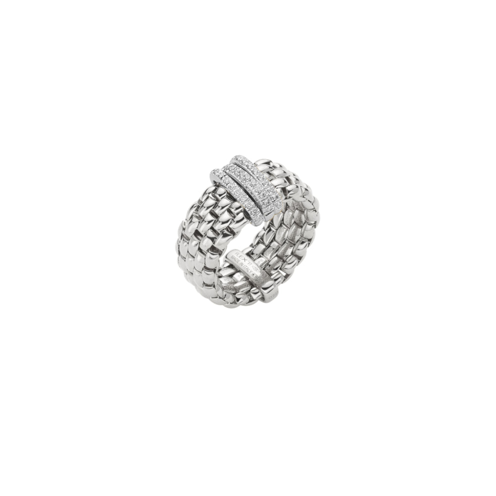 Fope Panorama Collection 18k Gold Flexible Flex'it Diamond Ring for Fashion Lovers