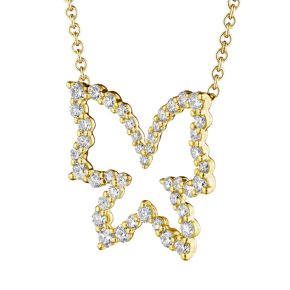 Verragio Stunning 18k Gold and Diamond Butterfly Pendant